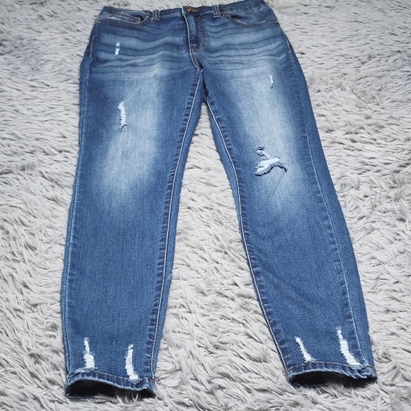 Kendall + Kylie Denim - Kendall + Kylie The Kontour High Rise Skinny Jeans Women Size 28 Blue Distressed